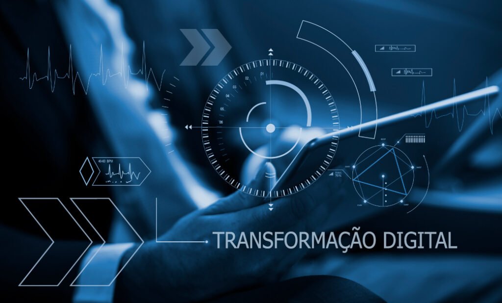 Imagem mostra frase escrita transformação digital