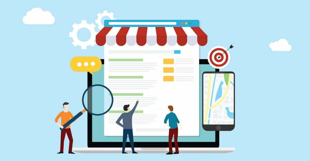 Imagem de clientes comprando no Google Meu Negócio