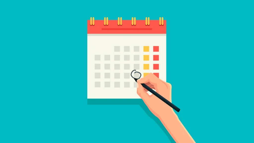 Calendário de conteúdos