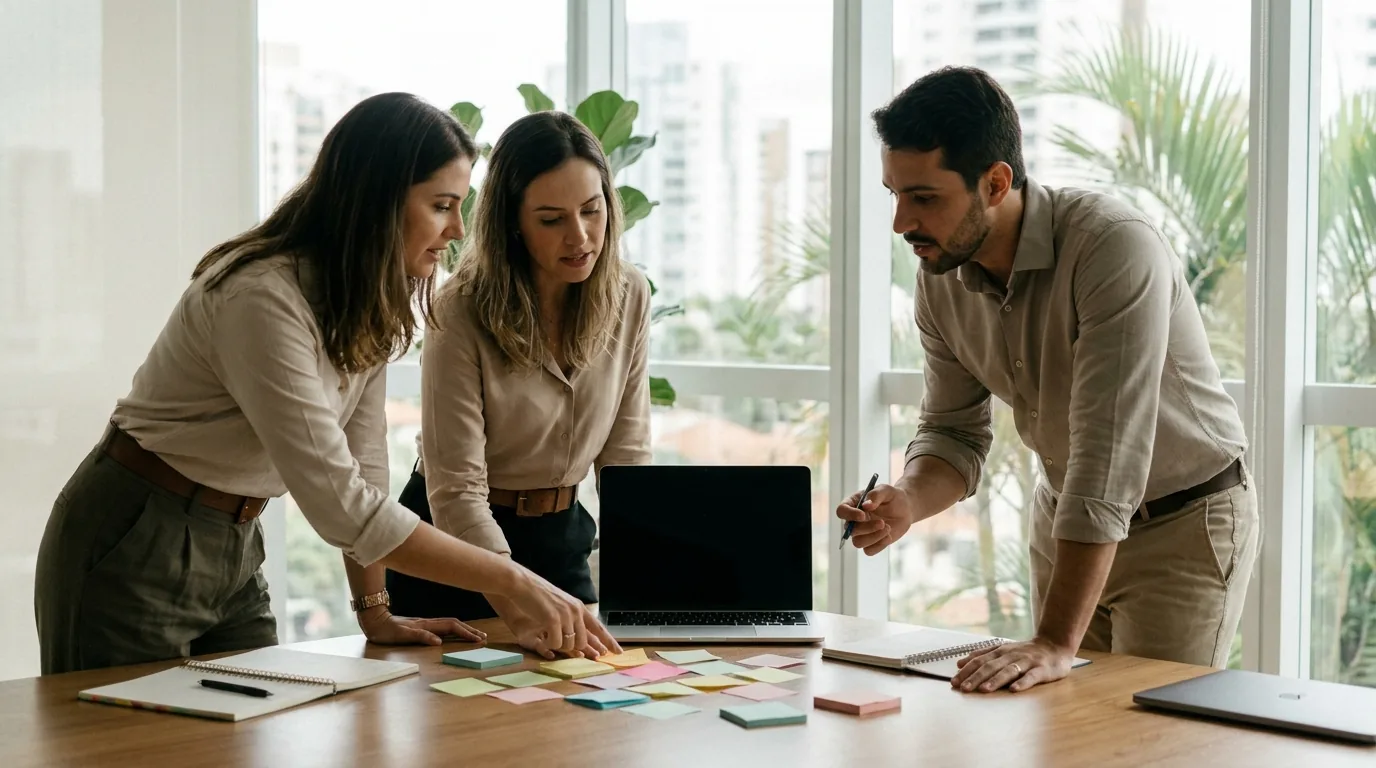 Equipe da JuriDigital planejando estratégia de captação de clientes na advocacia