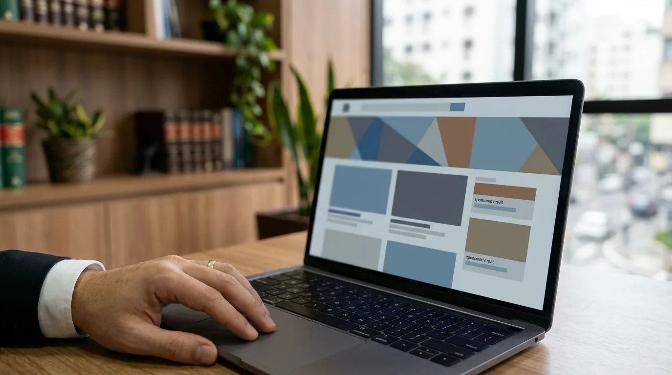 Painel de Google Ads para advogados com campanha de captação de clientes