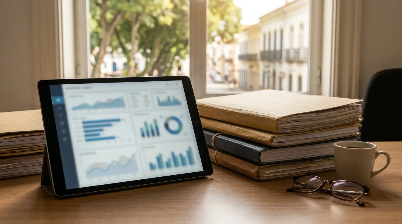 Painel de dados gerado pelo software jurídico após um ano de uso